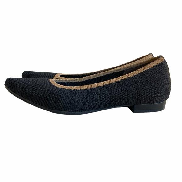 Vionic Dahlia Black Knit Ballet Flat Slip On Shoes Sz 9 - Picture 3 of 10